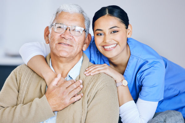 two person smiling
