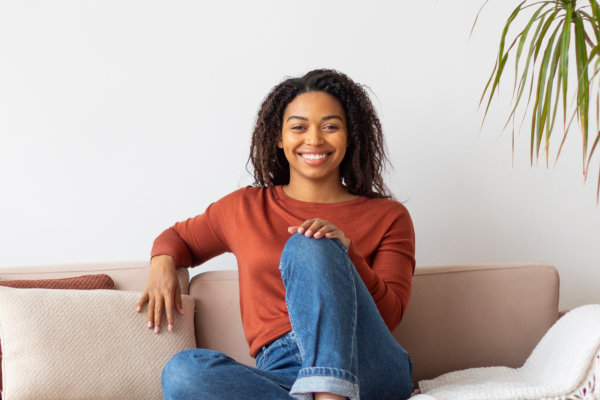 A woman in her room