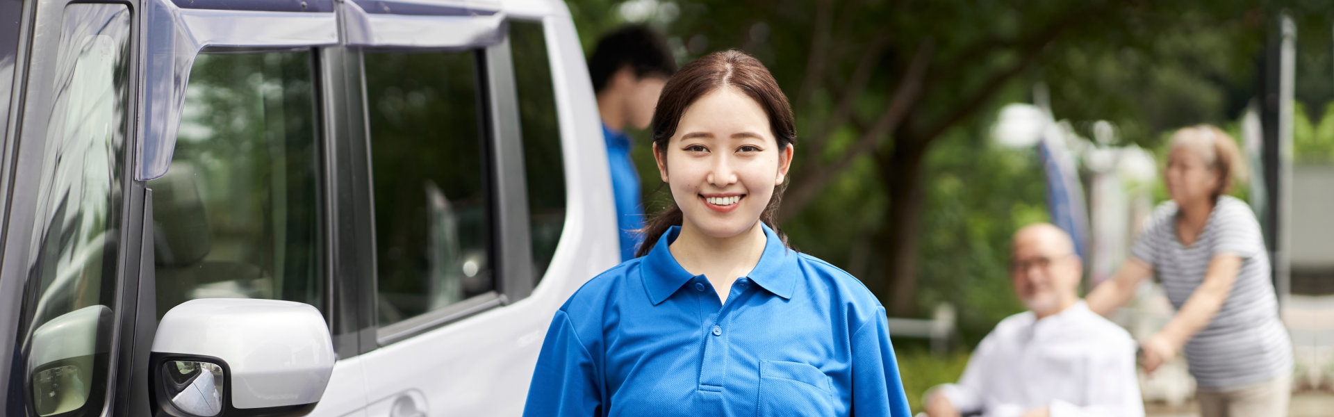 caregiver smiling